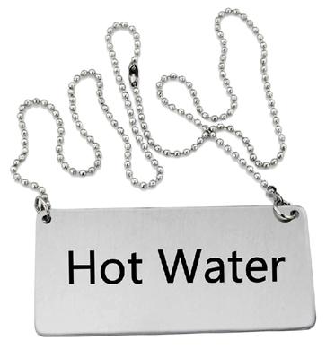 Stainless Steel Beverage ᆬHot Waterミ Chain Sign 1 Stainless Steel Beverage ᆬHot Waterミ Chain Sign